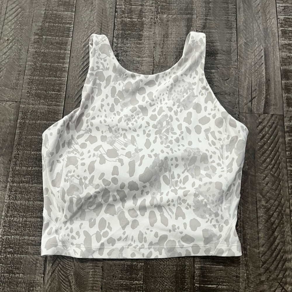 Lululemon Athletica White and Gray Crop Top